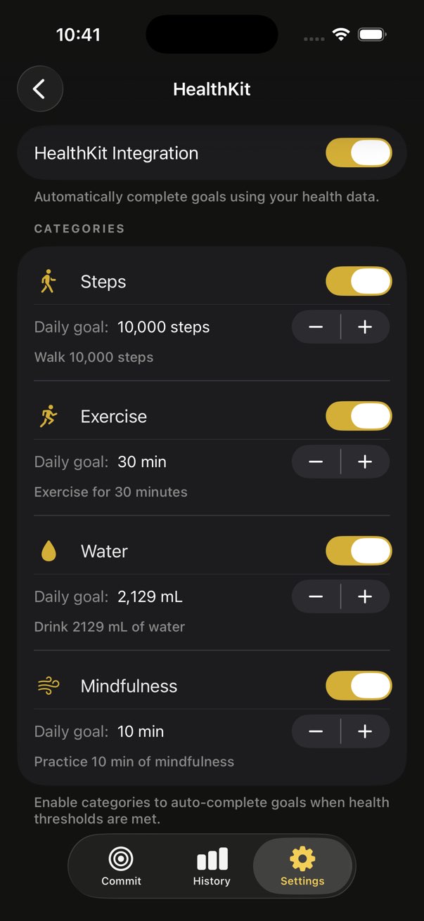 Lock screen widget showing today's goals in progress